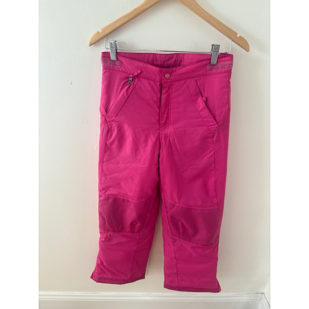 LL Bean Girls Pink Insulated Snow Pants Reinforced Knees Size 10 289101